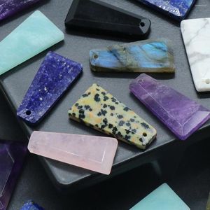 Pendant Necklaces Natural Stone Quartzs Pendants Trapezoid Amethysts Obsidian For Jewelry Making Diy Trendy Necklace Earring Accessories