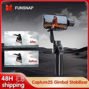 Stabilisatoren Funsnap Handheld Gimbal Capture 2S für Telefon Gimbal Smartphone Selfie Stick Youtuber Live Video Record Gimbal Stabilisator Q231117