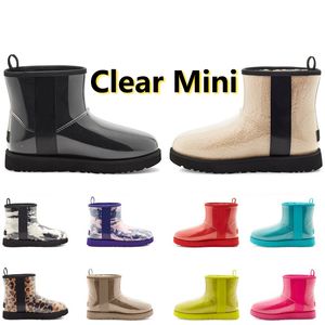 Clear Mini Botlar Tasarımcı Tasman Kış Kadın Ayakkabı Avustralya Tazz Snow Boot Peluş Kürk Koyun Dinini Süet Kauçuk 35-40