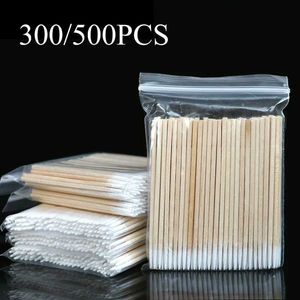 Cotton Swab 300/500pcs Wood Cotton Swab Eyelash Extension Tools Permanent Makeup Medical Ear Care Cleaning Wood Sticks Cosmetic Buds TipL231116