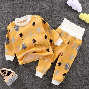 Pagliaccetti Autunno Inverno Bambino Intimo termico Uomo e donna Vestiti per bambini Addensati Vestiti autunnali + Pantaloni Completo PigiamaL231116