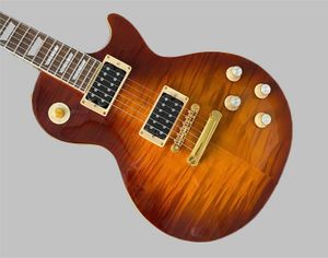 OEM 일렉트릭 기타 레스 표준 불꽃 메이플 메이플 골드 하드웨어 6 Strirngs Mahogany Body and Neck 258