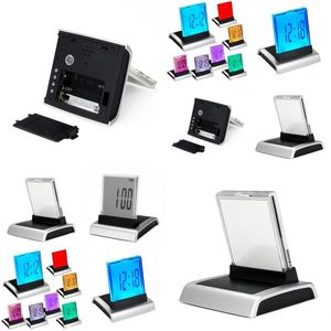 Relógios de mesa de mesa 7-color mudança led digital lcd despertador termômetro entrega gota casa jardim decoração relógios dhnnq