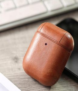 Luxury Leather Pouch för AirPods Bluetooth Wireless Earphone Case Cover för Air Pods Case Funda Cover Charging Box Cases98548279483479