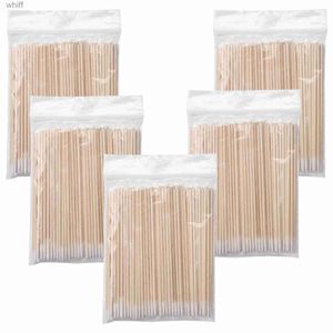 Cotton Swab 500Pcs 10cm Makeup Small Family For Tattoo Remove Convenient Storage Smearing Wooden Handle Cotton Swabs Nail Disposable TravelL231116