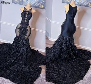 Klasik Siyah Uzun Deniz Kızı Akşam Elbiseleri Afrikalı Kızlar Mücevher Boyun Seksi Bakın Balo Partisi Gowns Dantel Balıktail İkinci Resepsiyon Elbisesi Cl2172