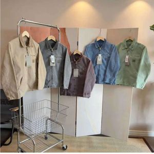 2023 jaquetas masculinas roupas de trabalho marca moda carhart lona lavável cera tingida detroit jaqueta casaco estilo americano workwear design esss