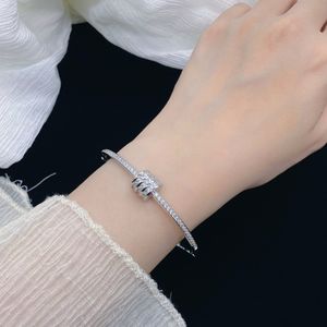 2022 Trendy Bangle Cuff AAAAA Zircon White Gold Filled Party Engagement bangles Bracelet for women Bridal wedding accessaries