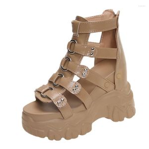 Kleid Schuhe Wedges Damen Pumps 10cm High Heels Roman Sandalen Super Summer Platform