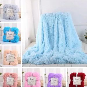 Coperta di peluche all'ingrosso Coperte morbidissime lunghe e shaggy Fuzzy Pelliccia sintetica Calda ed elegante Divani da tiro accoglienti Biancheria da letto 80x120 cm