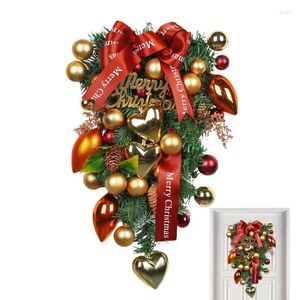 Fiori decorativi Ghirlanda natalizia Porta d'ingresso Finestra Scale Ghirlande Decorazione natalizia allegra NATALE per decorare la casa all'aperto