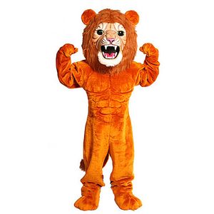 2024 Högkvalitativ superkraft Cat Lion Mascot Costume Halloween Christmas Fancy Party Dress Cartoon Character Suit Carnival Unisex vuxna outfit