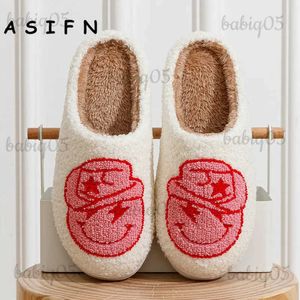 Talltor Asifn Söta rosa cowgirl tofflor Lightning Face Fluffy Cushion Slides Cozy Comfy Winter Shoes Cowboy Women Houseshoes T231116