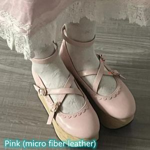 Scarpe eleganti Piattaforma da donna Décolleté con tacco alto Fiocchi di rosa Cinghie incrociate Lolita Cosplay Creepers Cavallo a dondolo Harajuku giapponese 2023