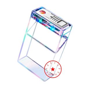 Senaste multifunktionella transparenta ABS -rökning Preroll Cigarettlagring Box Portable LED -lampan USB Sändare Dry Herb Tobacco Housing Holder Stash Case DHL