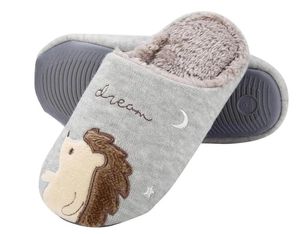 Cute Plush Hedgehog Fluffy Faux Fur Cartoon Animal Slip on Cozy Memory Foam Warm Comfy Slippers for Indoor 231116 GAI GAI GAI