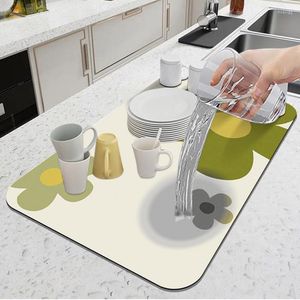 Table Mats Kitchen Absorbent Mat Countertop Quick Drying Sink Rubber Backed Pad Non-Slip Technology Cloth