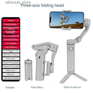 Stabilizers Handheld Three Axis Stabilizer For Facial Tracking Anti Shaking Folding Pocket Mobile Phone Tracking Action Camera Pan Tilt Q231118