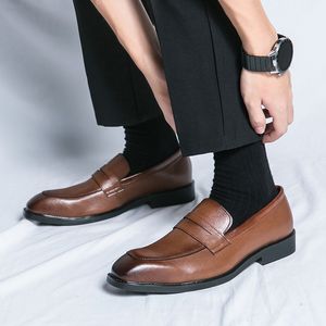 Sapatos casuais masculinos bloco escultura escritório vestido de negócios sapatos baixos para homens clássico cúspide moda primavera outono sapatos