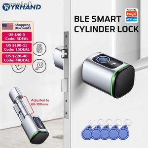 Smart Blokada Euro Tuya Smart Parmopintrint Electronic Blokada z cylindrem Tuya Ble Smart Euro Blokada blokady Fechadura aplikacja zdalne klawisz UnlockL231116