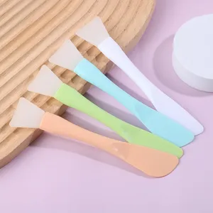 Makeup Brushes Silicone Facial Mask Brush Soft Head With Scraper Integrated Dual-use Mud Film DIY Adjusting Tool Beauty Make Up