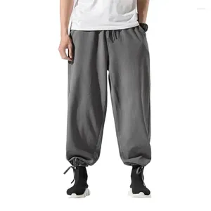 Men's Pants Plus Size Cotton Linen Casual Loose Straight Trousers 2023 Spring Joggers Male Chinese Style Wide Leg