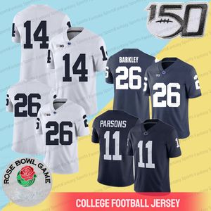 NCAA Jersey 9 Trace McSorley Marcus Allen Saquon Barkley 88 Mike Gesicki Mens Stitched Jerseys White 150th Rose Patch No Name