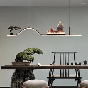 Pendant Lamps SOFEINA Chinese Ceiling Lamp Modern Creative Design Hill Landscape LED Lights Chandeliers For Home Teahouse Dining Room