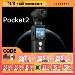 Stabilizers Feiyutech Pocket 2 Handheld Action Camera 4K 60FPS with 3-Axis Gimbal Stabilizer 130 Wide Angle 1.3" Touch Screen 1/2.3 CMOS Q231116