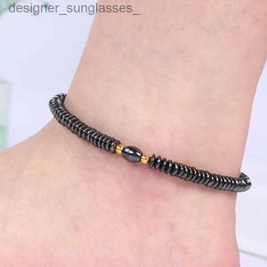 Anklets Magnet Thery Black Beads Weight Loss Anklet Thery Bracelet Anklet for Women Slimming Health Care Jewelry Weight Loss ProductL231116