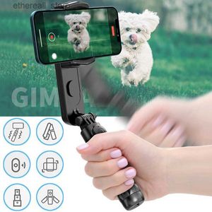 Estabilizadores portáteis eliminam shake gimbal estabilizador com luz de preenchimento telescópico selfie stick dobrável gimbal para smartphone vlog record q231116