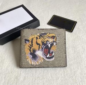 projektant portfel męski portfel Browna Zwierzę Zwiedź torebka mini portfel luksusowy projektant Pures Classic Card Holder Pojedynczy torebki monety z kwiatem z kurzu L1