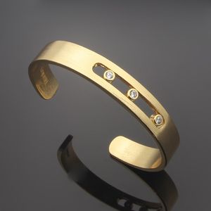 Designer Schmuck Damen Armband Gold Armreif Armbänder Edelstahl mit drei Diamanten Silber BlackHand Strap Korrektes Logo Stempel Gedruckt Mode Geschenk