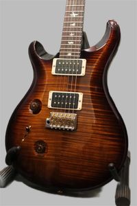 Sıcak satın kaliteli elektro gitar yepyeni 2012 özel 24 siyah altın 10 üst - lefty -müzik aletleri 258