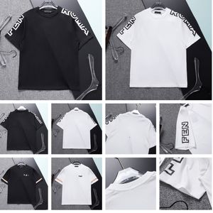 2023 New Men 's Designer Fashion Casual Men's T-Shirts 230g 부티크 이중 원사 New Short Sleeve New, Black, White, 크기 M-XXXL