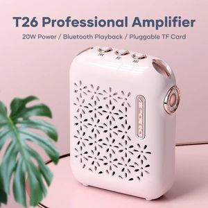 Microphones T26 Wireless Bluetooth Wireless Bluetooth Amplifier Multifunctional Mini Portable Voice Speaker with Microphone Teacher Lecture 231116