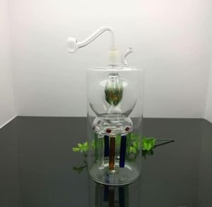 nuovo tubo da fumo mini bong in vetro narghilè colorato in metallo a forma di narghilè in vetro a 7 artigli con fiori superiori e inferiori