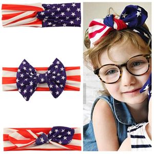 Accessori per capelli 10pcs Ragazze 4th Of July Fascia per 2023 Independence Day Bambini Archi patriottici Fascia bandiera americana