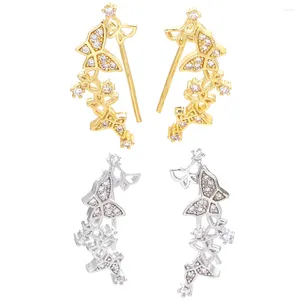 Ohrstecker EYIKA Multi Kleiner süßer Schmetterling Zirkon Ohrstulpe Piercing Ohrring Gold Silber Farbe Mode Wrap Clip On für Frauen Mädchen