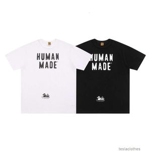Designer modekläder lyxiga tees tshirts mänsklig japansk trendig br söt anka engelska tryckta t-shirt par 230g bambu knut bomull korta ärmar