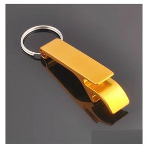 Openers New Metal Aluminum Alloy Keychain Key Chain Ring With Beer Bottle Opener Custom Personalized Laser Engraving For Openers Drop Dhtki