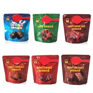 sacchetti di imballaggio per brownies infusi torta da 600 mg snack al cioccolato gommosi vuoti morsi velluto rosso Akclh