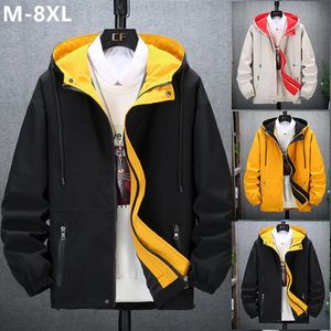 Men's Jackets Hooded Windbreaker Man 8XL 7XL Japanese Casual Blouson Jaket Hoodies Black Male Plus Size 6XL Bomber Spring Autumn Clothes Coats 231116