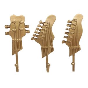 Hooks Rails Professional Vintage Guitar Shaped Decorative Rack Hangers för att hänga klädrockar Handdukar Keys Hattar Metal Harts