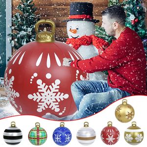 Christmas Decorations 60CM Outdoor Christmas Snowflake Inflatable Decorated Ball Made PVC Giant Large Balls Christmas Decorations Year Gifts 231115