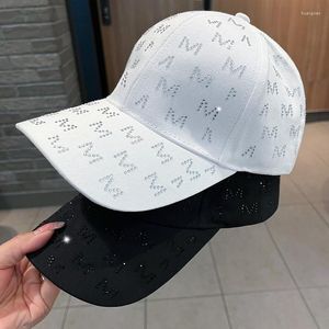 Ball Caps Hochwertiger Buchstabe Bright Diamond Baseball Verstellbarer Snapback-Visier Baumwolle Hip Hop Cap Bone Hats Gorras