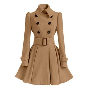Корейская женская шерстяная ветровка, пальто, куртка, пальто, красная XL, осенне-зимняя длинная ветровка, модное пальто для девочек, куртка