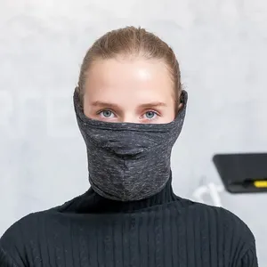 Bandanas Winter-Thermo-Gesichtsmaske, modische Fleece-Halbabdeckung, Halswärmer, Gehörschutz, winddicht, Radfahren, Ski, Wandern, Sport, Kopfbedeckung