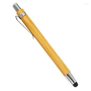 Creative Bamboo Wood Capacitive Touch Screen Pen Runded Tips för Pad Android Tablet PC Ritning Stylus Business Office Stationery