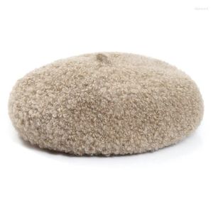 Berets Women Fedoras Pure Wool Dome Winter Hats For Floral Casual Brand Warm Lady Autumn Floppy Soft Girls